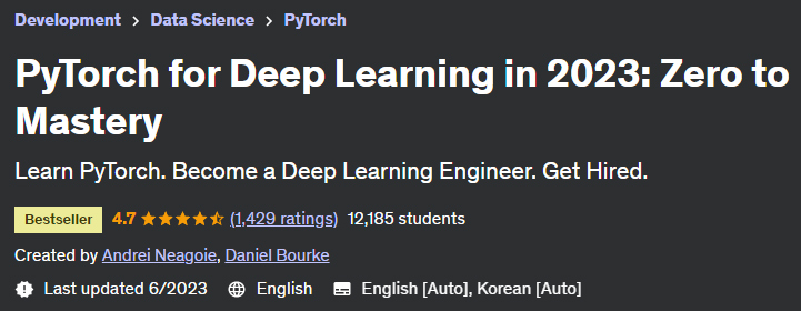 PyTorch for Deep Learning in 2023: Zero to Mastery