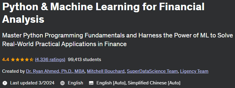 Python & Machine Learning for Financial Analysis