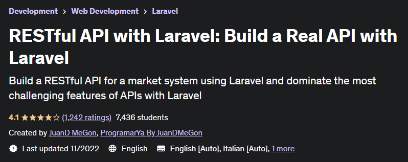 RESTful API with Laravel Build a Real API with Laravel