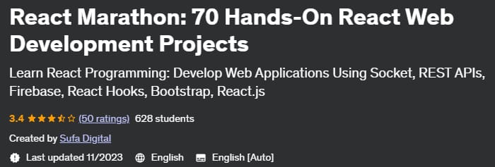 React Marathon: 70 Hands-On React Web Development Projects 