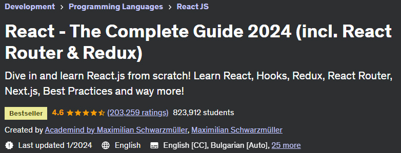 React - The Complete Guide 2024 (incl. React Router & Redux)