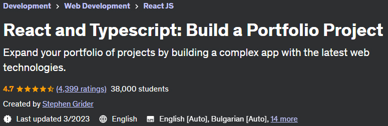 React and Typescript: Build a Portfolio Project