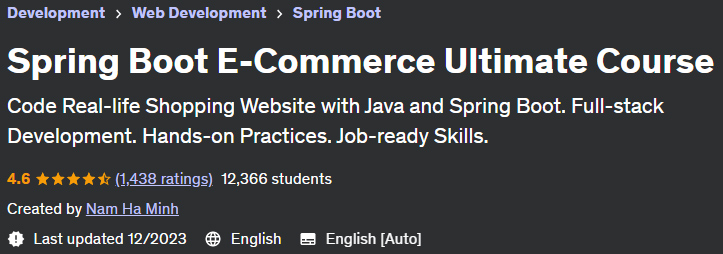 Spring Boot E-Commerce Ultimate Course