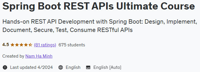 Spring Boot REST APIs Ultimate Course