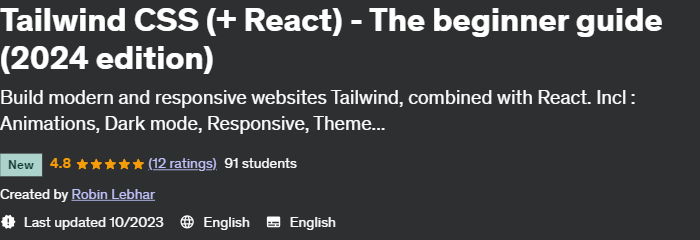 Tailwind CSS (+ React) - The beginner guide (2024 edition)