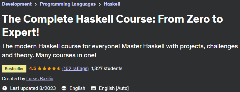 The Complete Haskell Course: From Zero to Expert!