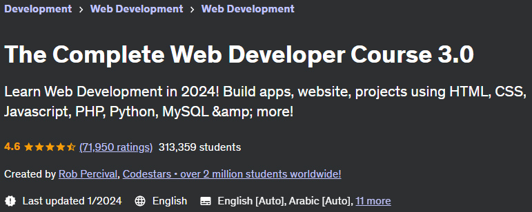 The Complete Web Developer Course 3.0