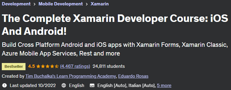 The Complete Xamarin Developer Course: iOS And Android!