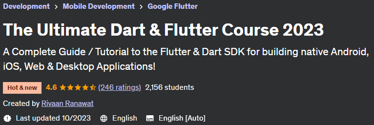 The Ultimate Dart & Flutter Course 2023