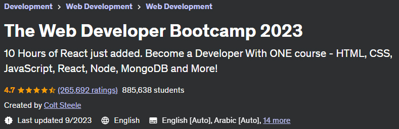 The Web Developer Bootcamp 2023