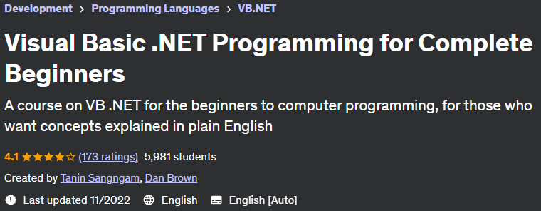 Visual Basic .NET Programming for Complete Beginners