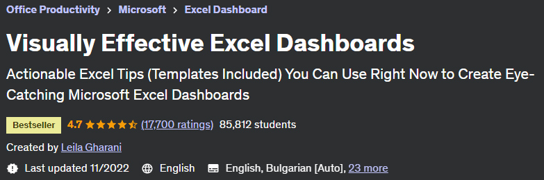 Visually Effective Excel Dashboards