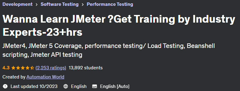 Wanna Learn JMeter? Get Training by Industry Experts-23+hrs