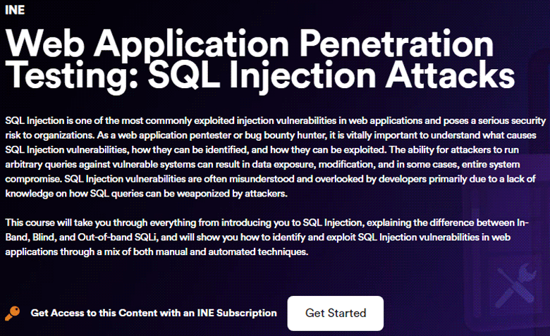 Web Application Penetration Testing: SQL Injection Attacks 