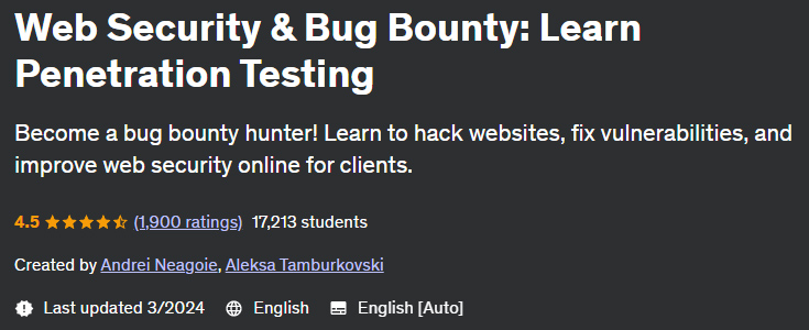 Web Security & Bug Bounty: Learn Penetration Testing