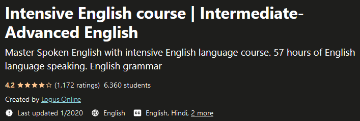 Intensive English course  Intermediate-Advanced English