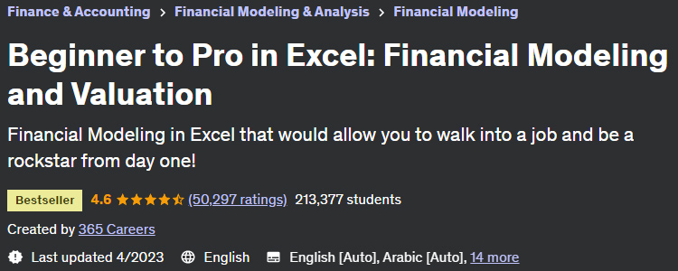 Beginner to Pro in Excel: Financial Modeling and Valuation