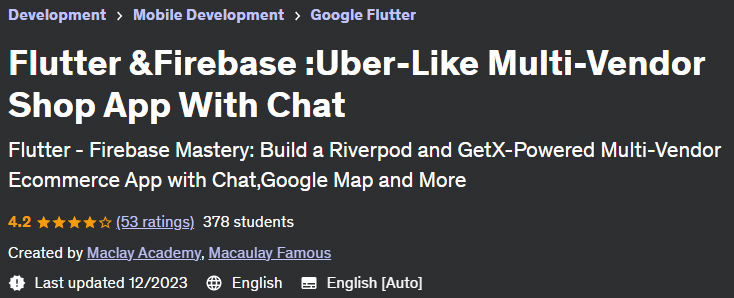 Flutter & Firebase: Uber-Like Multi-Vendor Shop App With Chat