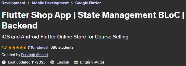 Flutter Shop App |  State Management BLoC |  Backend