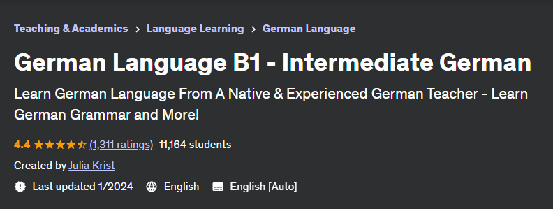 German Language B1 - Intermediate German