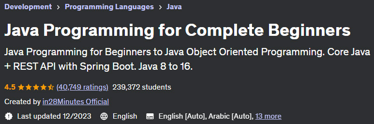 Java Programming for Complete Beginners