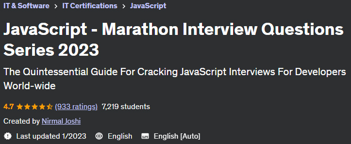 JavaScript - Marathon Interview Questions Series 2023