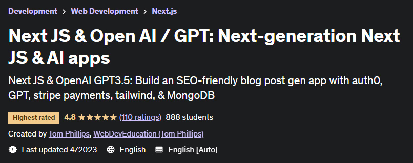 Next JS & Open AI / GPT: Next-generation Next JS & AI apps