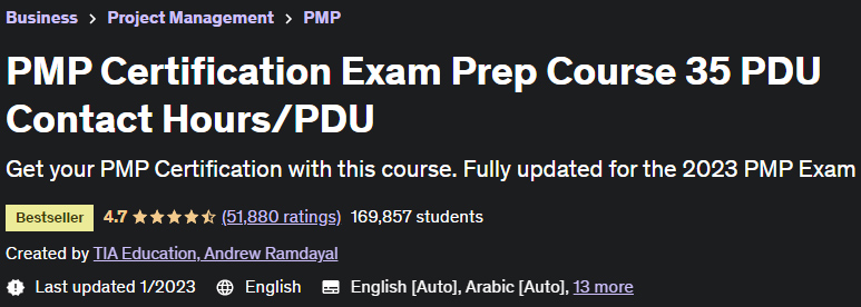 PMP Certification Exam Prep Course 35 PDU Contact Hours/PDU