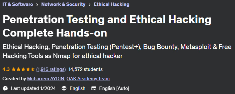 Penetration Testing and Ethical Hacking Complete Hands-on