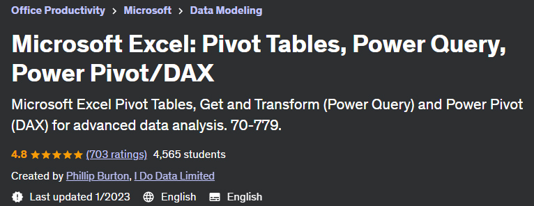 Microsoft Excel: Pivot Tables, Power Query, Power Pivot/DAX