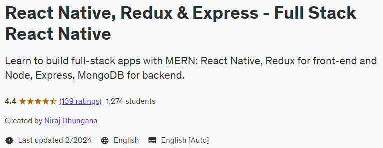 React Native, Redux & Express - Full Stack React Native