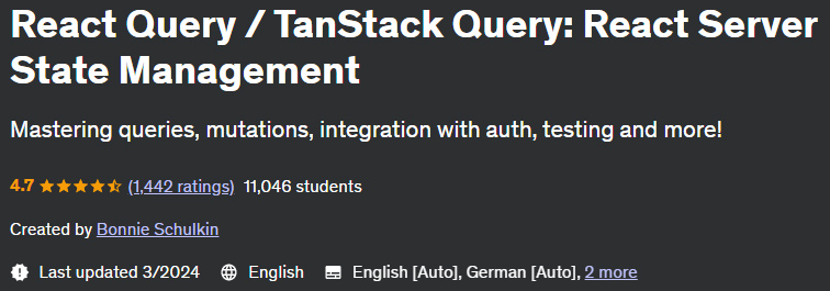 React Query / TanStack Query: React Server State Management