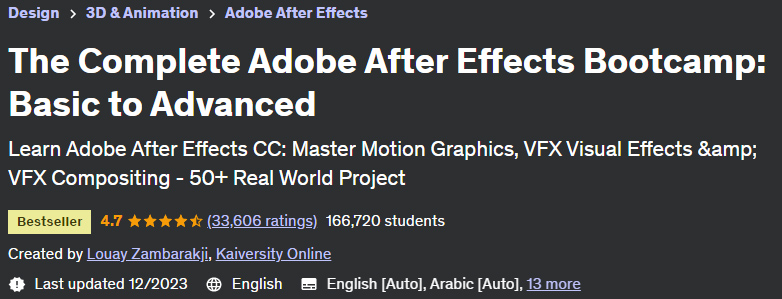 The Complete Adobe After Effects Bootcamp: Basic to Advanced