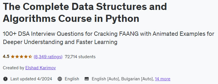 The Complete Data Structures and Algorithms Course in Python