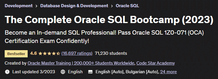 The Complete Oracle SQL Bootcamp (2023)