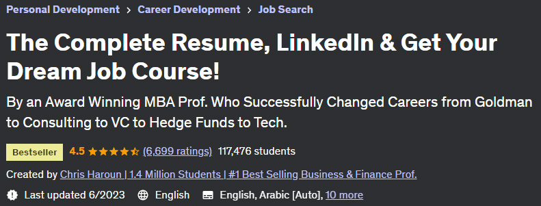 The Complete Resume, LinkedIn & Get Your Dream Job Course!