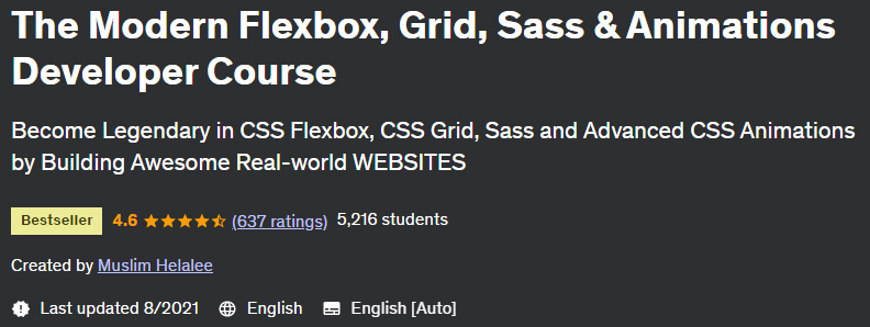 The Modern Flexbox, Grid, Sass & Animations Developer Course