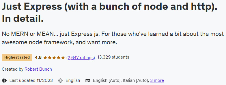 Just Express (with a bunch of nodes and http).  In detail.